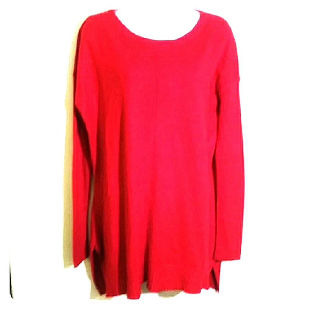 A.N.A. tunic long sweater long sleeve red LG